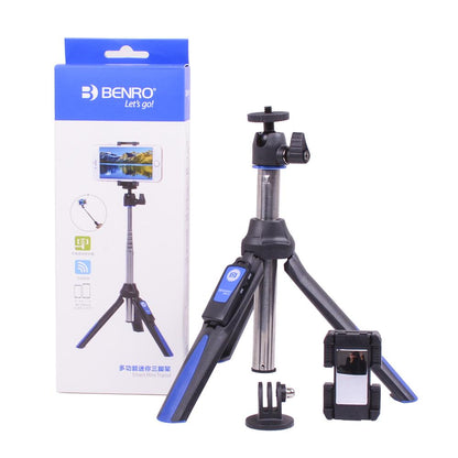 Benro MK10 Mini Tripod Selfie Stick for Mobile Phones, Action Camera GoPro 1/4 tripod mount with Bluetooth Control
