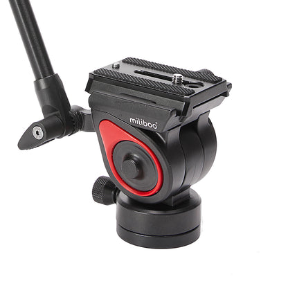 Miliboo MUFA-BK Aluminum Travel Tripod Kit with Fluid Head Flip Lock