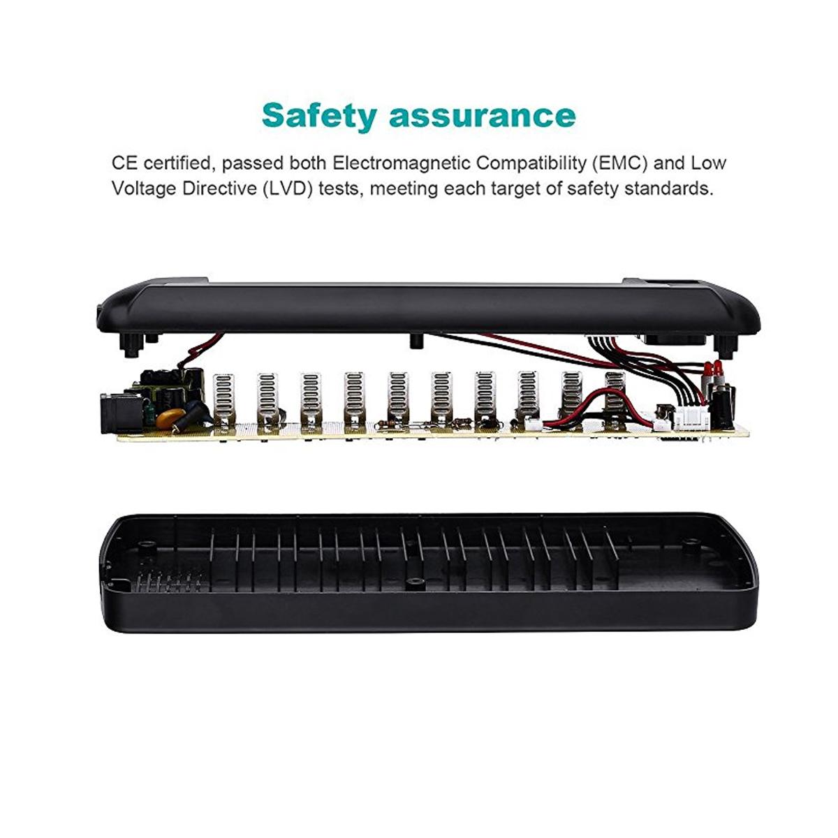 EBL 12 Bay Smart Battery Charger for AA , AAA , 9V , Ni-MH , Ni-CD , Li-On Rechargeable Batteries LiOn NiMH NiCD Camera Commons PH