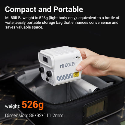 Godox ML60IIBi Bi-Color LED Monolight CRI 96 2800-6500K CCT Photo Light Studio Lighting ML60II