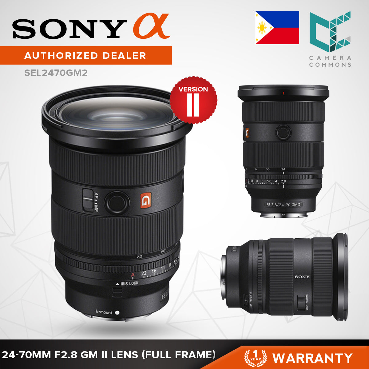 Sony Lens FE 24-70mm F2.8 GM Version 1 Version 2 Mirrorless Full Frame SEL2470GM SEL2470GM2