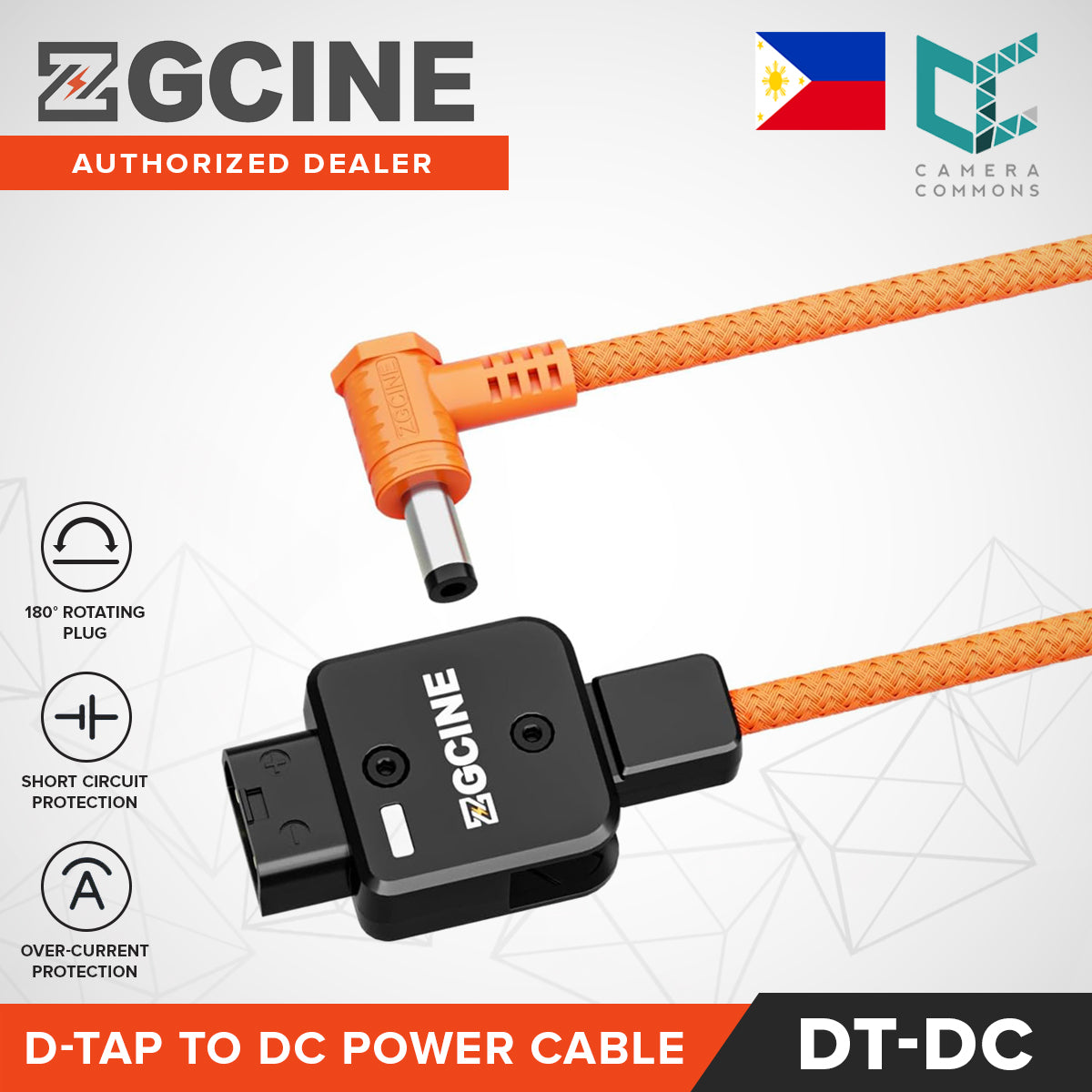 ZGCINE DT-DC D-Tap to DC Power Cable 23" Braided Wire