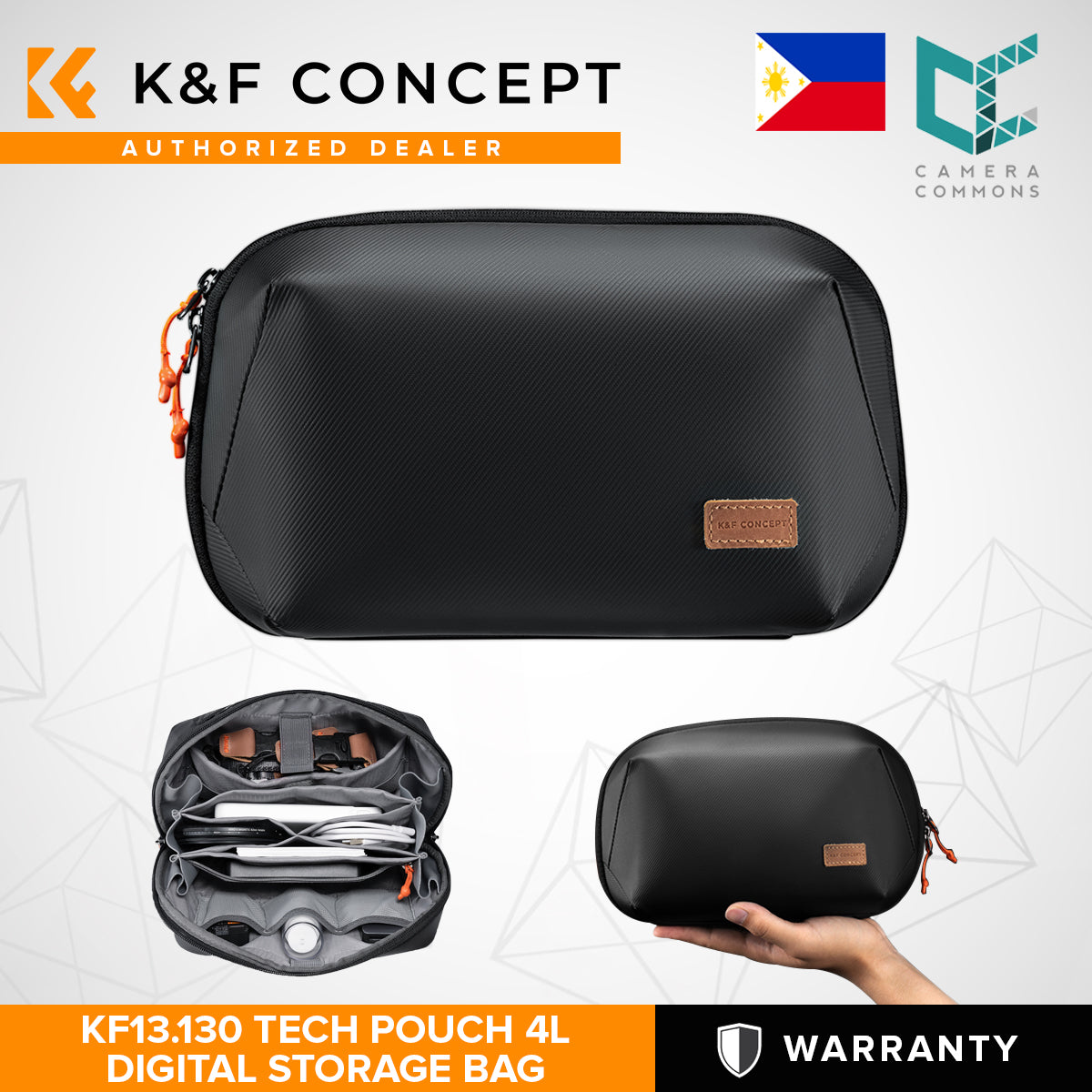 K&F Concept KF13.130 Tech Pouch Digital Storage Bag 4L Camera Accessories Organizer