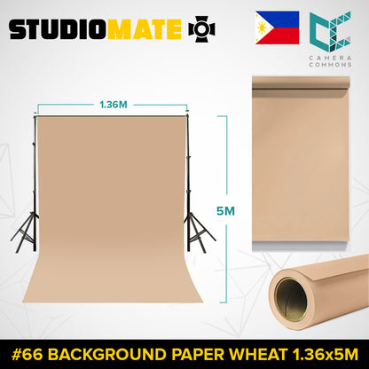 Studiomate Seamless Photography Videography Backdrop Background Paper 1.36x5m / 4.46 x 16.4 ft Studio Equipment