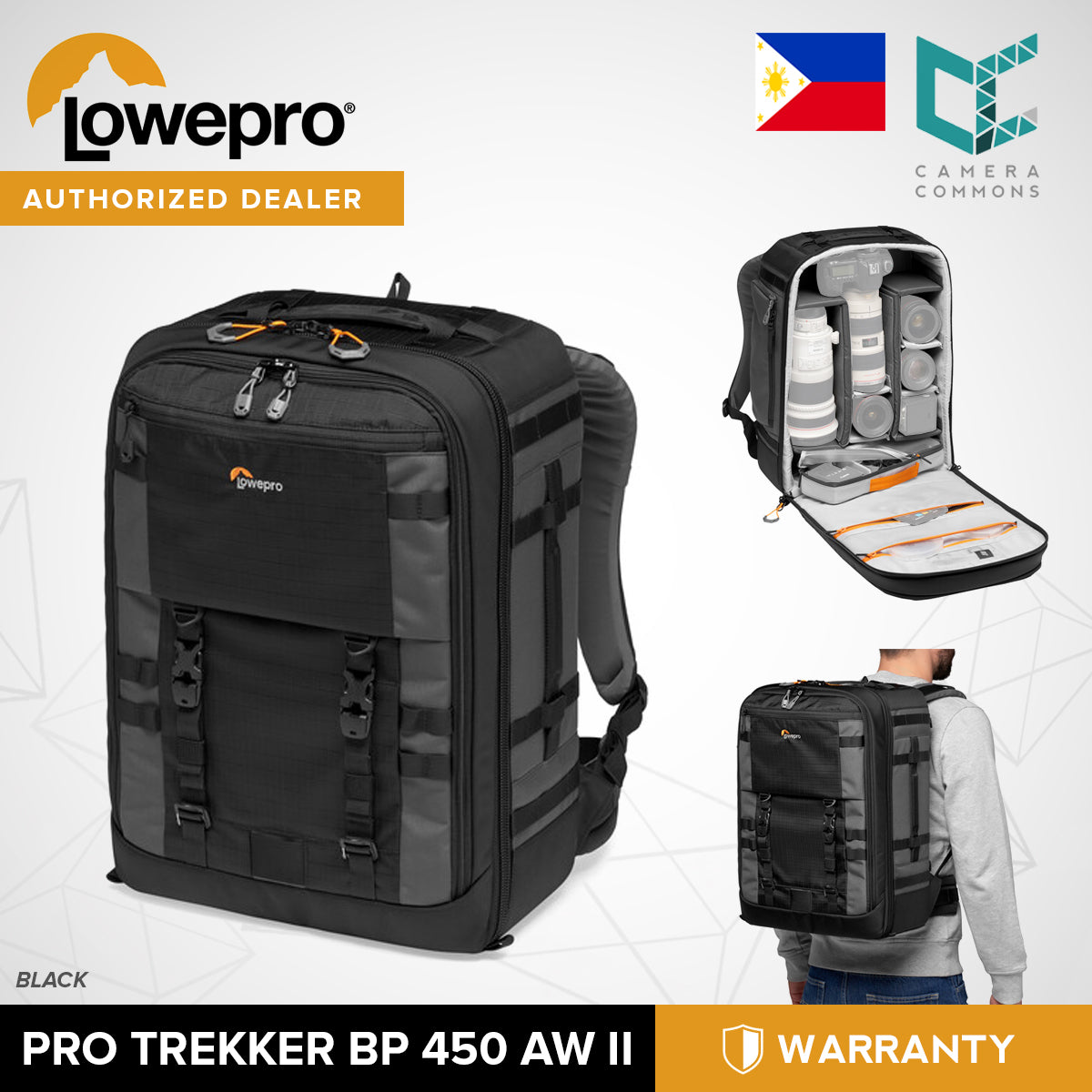 Lowepro Pro Trekker BP 450 AW II Backpack 32L Professional DSLR Mirrorless Camera 15" Laptop
