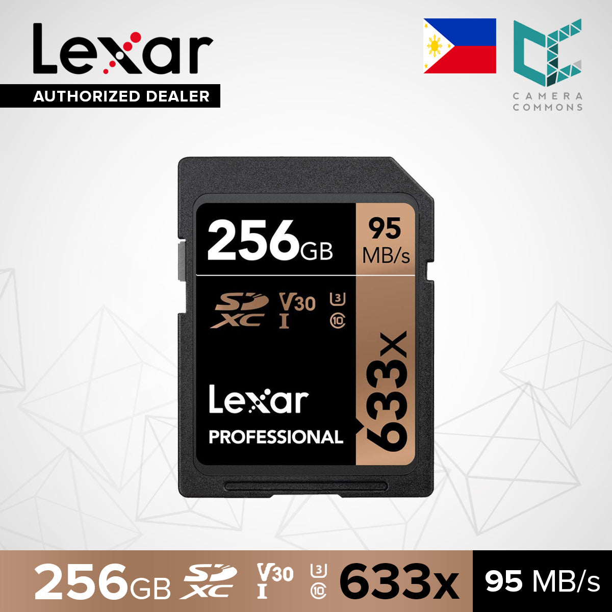 Lexar Professional High-Performance 633X SDHC / SDXC UHS-I/U1 Card (16gb, 32gb , 64gb, 128gb, 256gb)