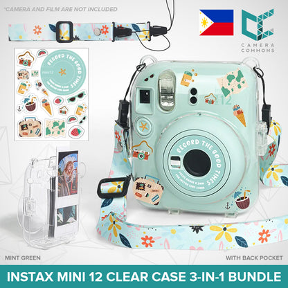 Clear Glitter Case for Fujifilm Instax Mini 11 Mini 12 Camera Transparent Protective Crystal Cover