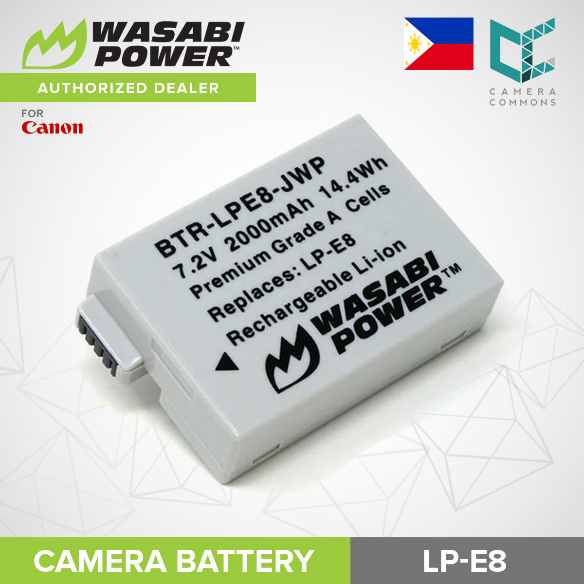 Wasabi Power LP-E8 1pc Rechargeable Battery for Canon Cameras LPE8