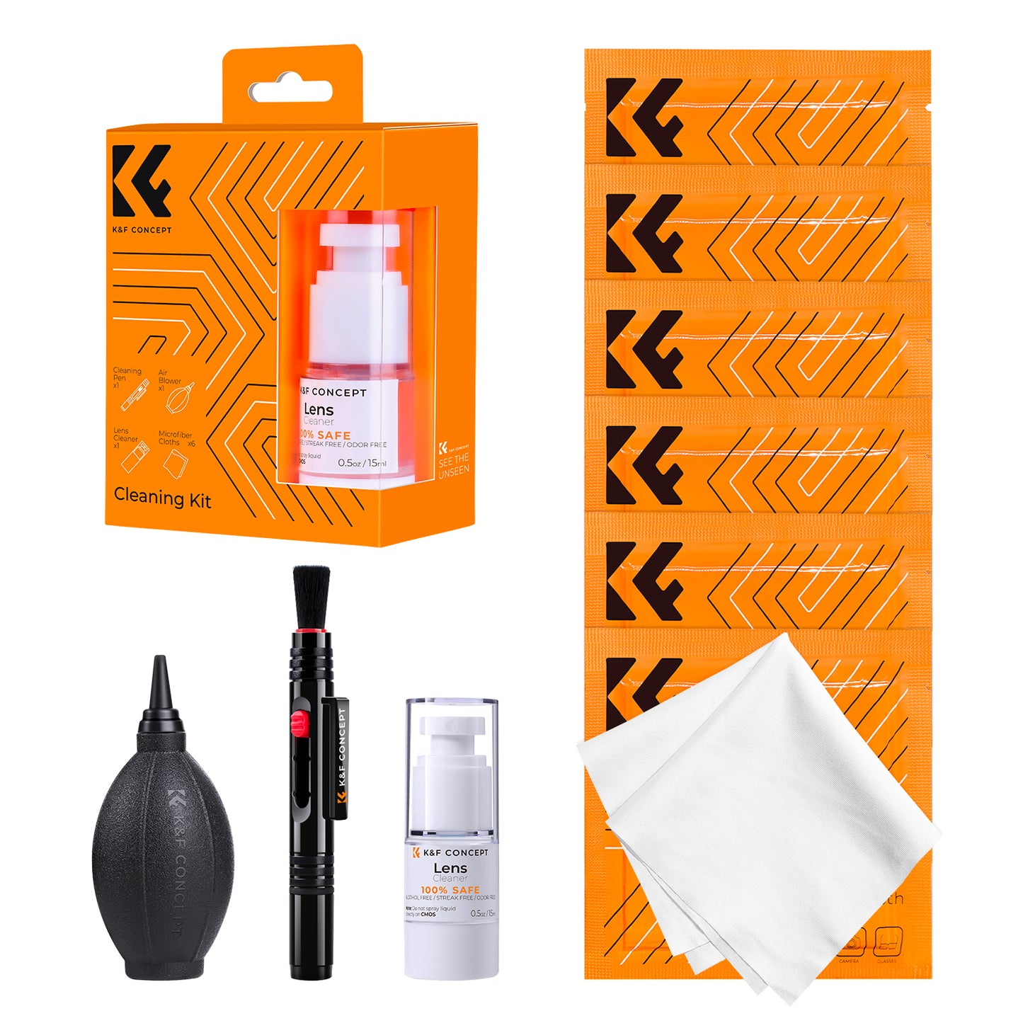 K&F Concept 1618 4-In-1 Cleaning Pen Cleaning Kit for DSLR Camera Lenses