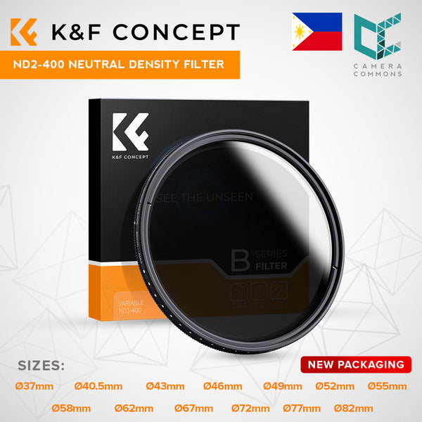 K&F Concept ND2-ND400 Neutral Density Fader Variable ND Filter Adjustable ND2 ND4 ND8 ND16 ND32 to ND400 ND2-400 37mm-82mm