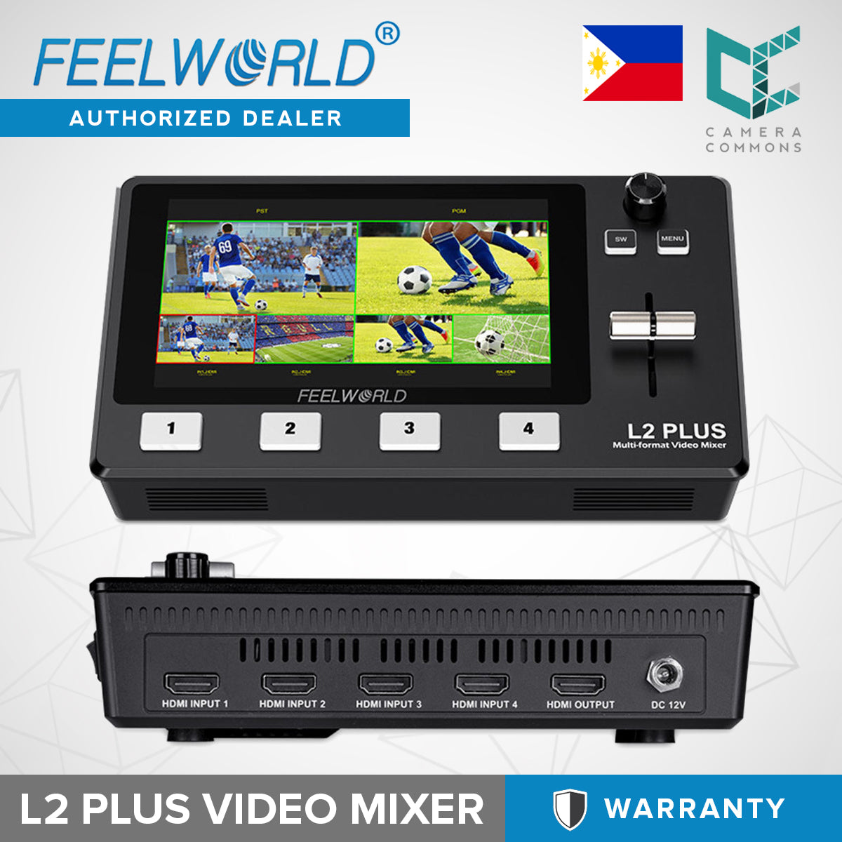 FEELWORLD L2 Plus Multi Camera Video Mixer Switcher 5.5" Touch PTZ Control Chroma Key Live Streaming