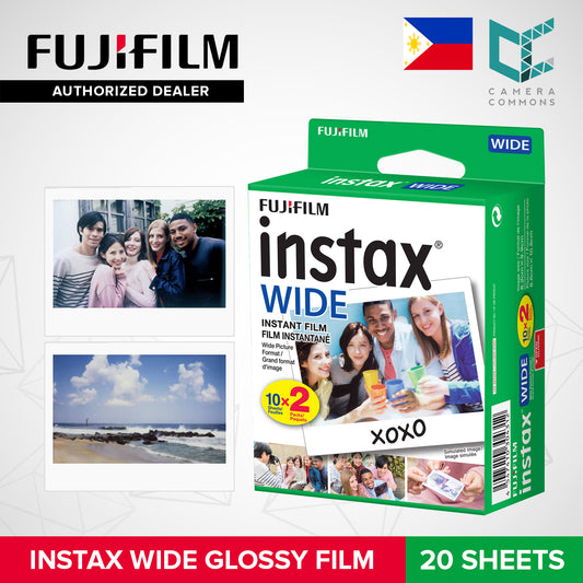 FUJIFILM Instax Wide Glossy Instant Film Plain White 20 Sheets