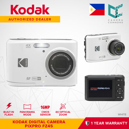 Kodak PIXPRO FZ45 Digital Camera Point & Shoot 16MP 27mm Wide-Angle 4x Optical Zoom 1080 Full HD