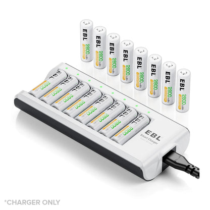 EBL 8 bay Smart Charger LN-6499 for AA AAA NIMH NICD Rechargeable Batteries LN6499