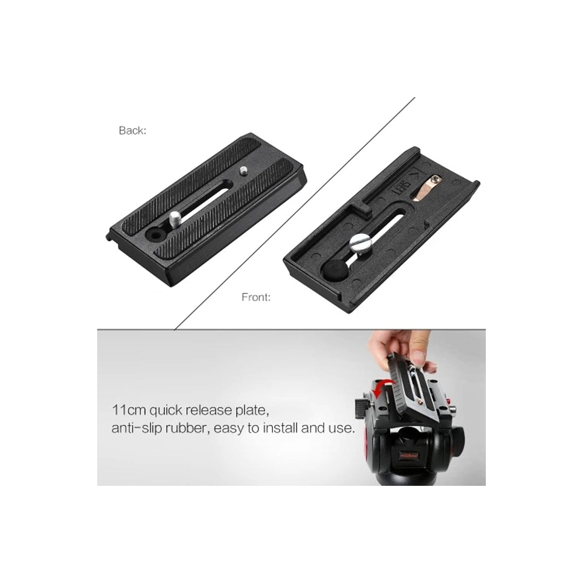 Miliboo MYT801 Fluid Head with 75mm Flat Base and Handle for Tripod