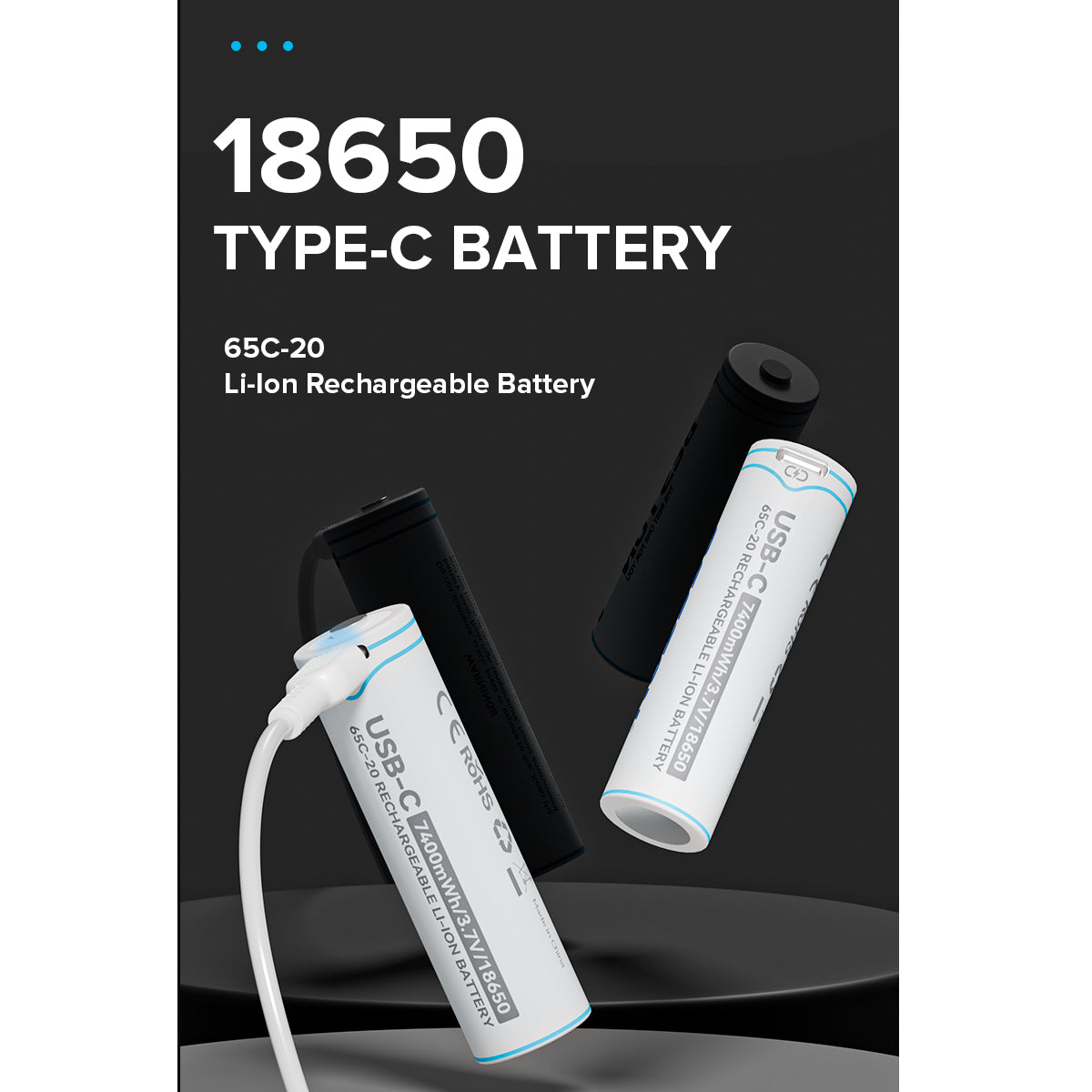 Beston 18650 3.7V 7400mwh 2000mah Rechargeable Lithium Ion Battery Li-ion Type C 65C-20