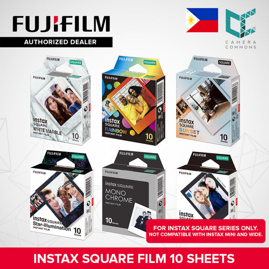 FUJIFILM Instax Square Monochrome Sunset Rainbow Instant Film Black and White BNW 10 Sheets