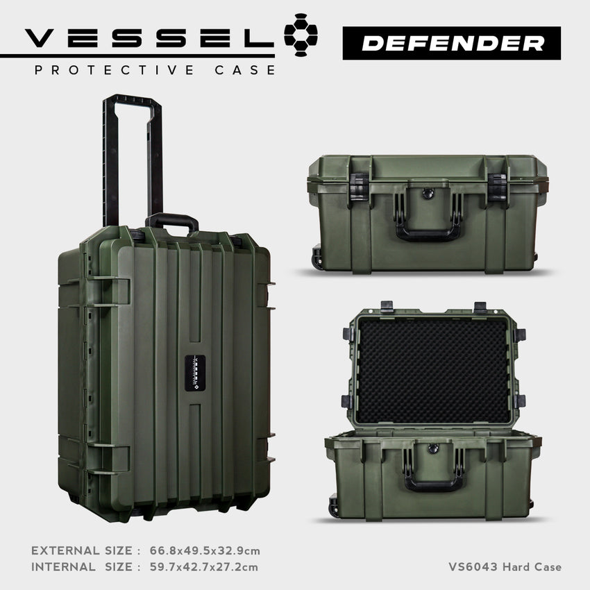 VESSEL DEFENDER VS6043 Portable Hard Case for Photography Equipment Tactical Instruments Tool Box and other devices