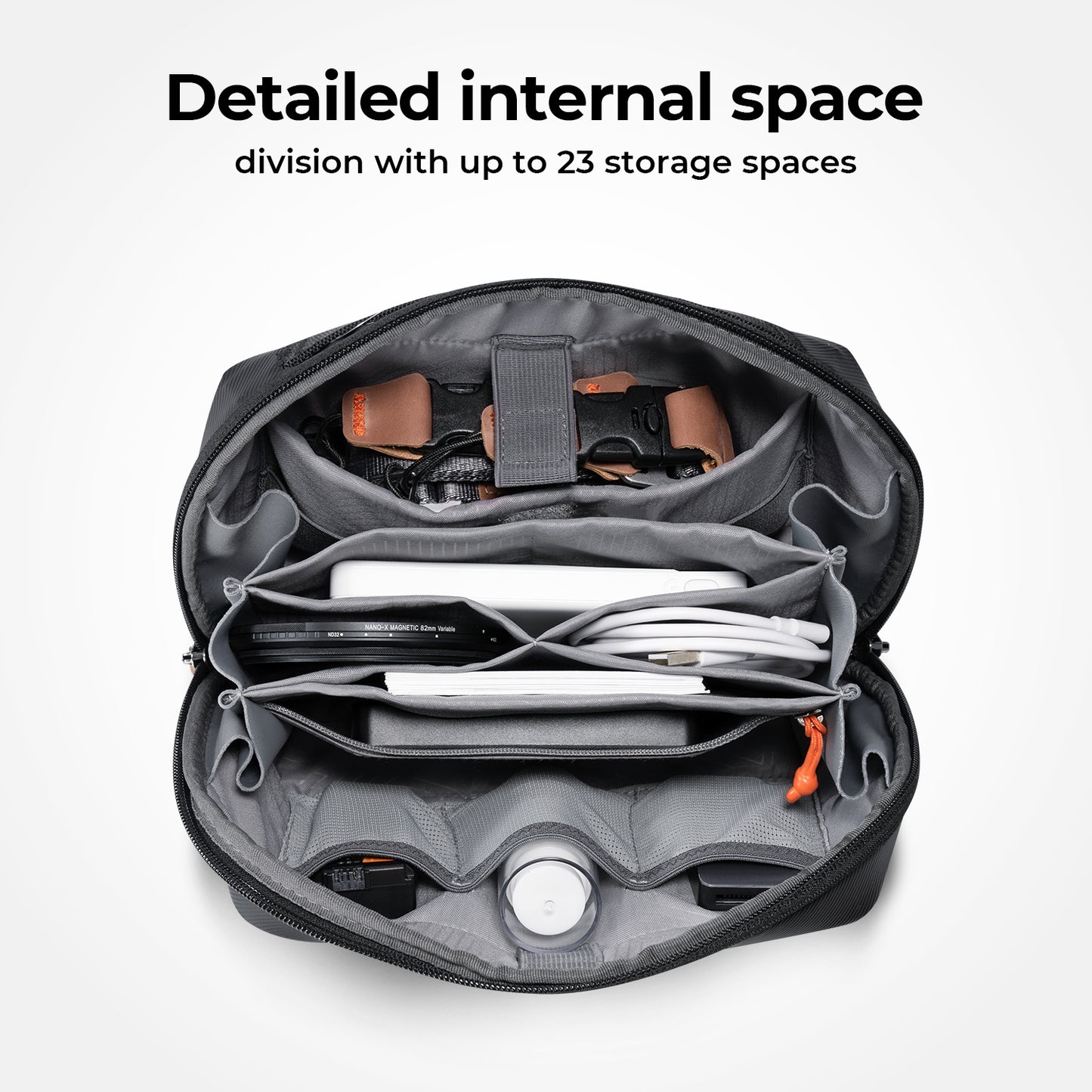 K&F Concept KF13.130 Tech Pouch Digital Storage Bag 4L Camera Accessories Organizer