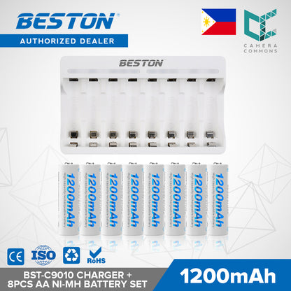 Beston SET C9010 Charger + AA AAA Nimh Battery 1200mah 1300mah 3000mah
