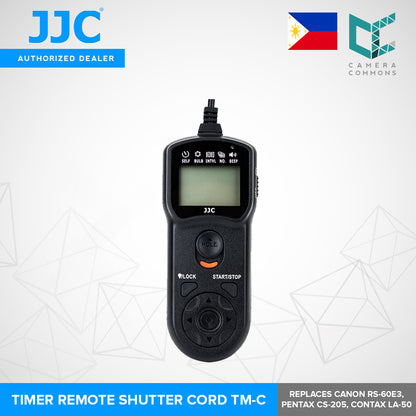 JJC TM-C Timer Remote Shutter Cord for CANON RS-60E3 PENTAX CS-205 CONTAX LA-50