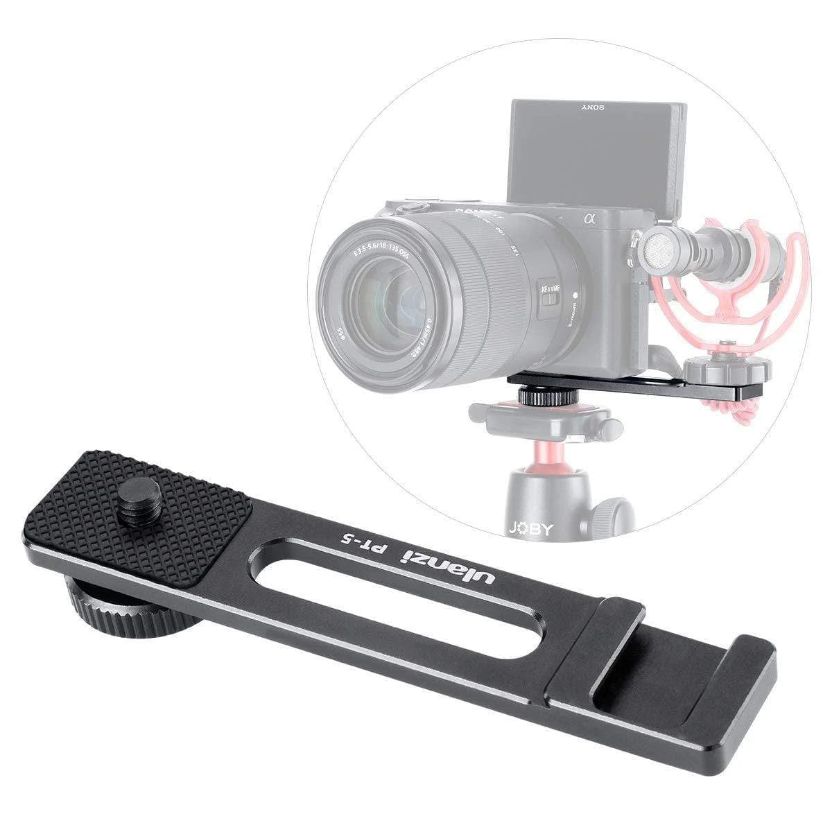 Ulanzi PT-5 Vlog Microphone Mount Adapter Extend Port for Sony A6400 A6500 A6300 with Cold Shoe PT5