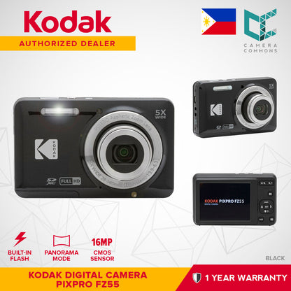 Kodak PIXPRO FZ55 Digital Camera Point & Shoot 16MP 28mm-140mm 5x Optical Zoom Full HD 1080p 30fps