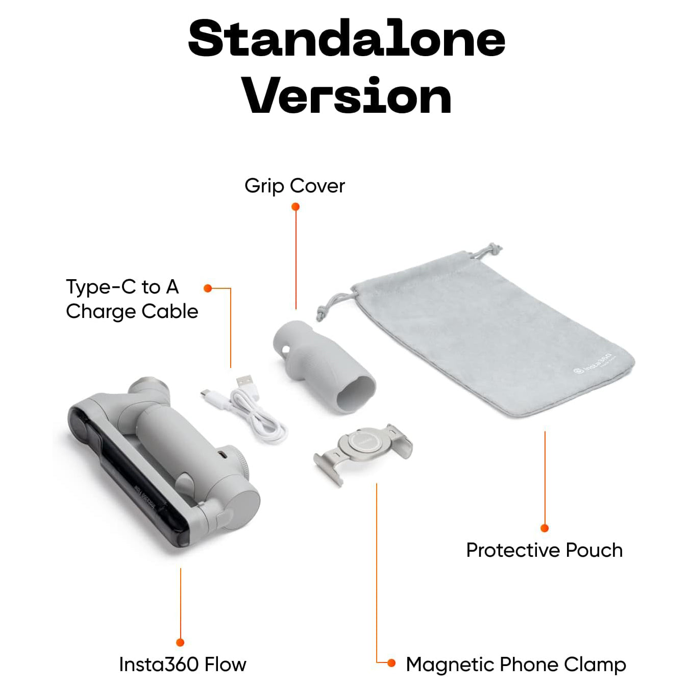 Insta360 Flow Smartphone Gimbal Stabilizer 3-Axis Stabilization Deep Track 3.0 12-hour Battery Life