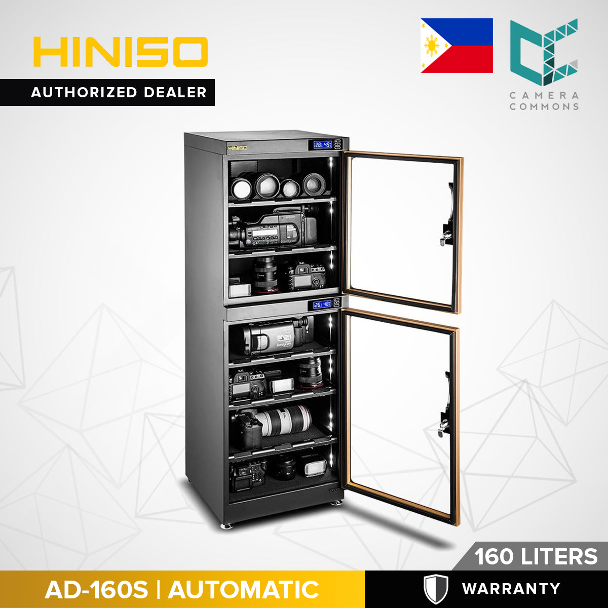HINISO AD-160S 160L Electronic Digital Control Dry Box Cabinet Storage for Camera Gears AD160S