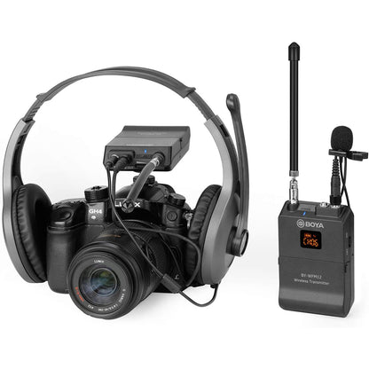 BOYA BY-WFM12 12-Channels VHF Transmitter and Receiver System Professional Wireless Lavalier Mic