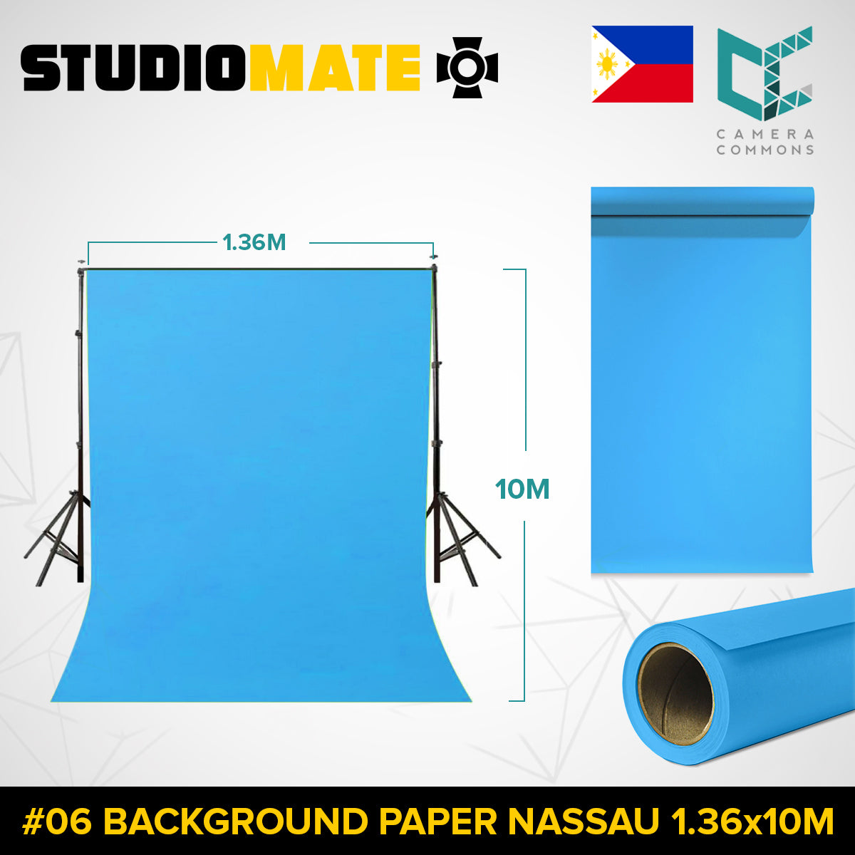 Studiomate Seamless Photography Videography Backdrop Background Paper 1.36x10m / 4.46 x 32 ft Studio Equipment