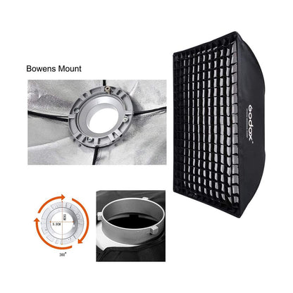 Godox SB-FW6090 FotoStudio Softbox Godox Speedlite Softbox 60x90 Rectangular Softbox Photography Light with Grid Bowens for Portrait Product Photography Studio Flash SB-FW 6090