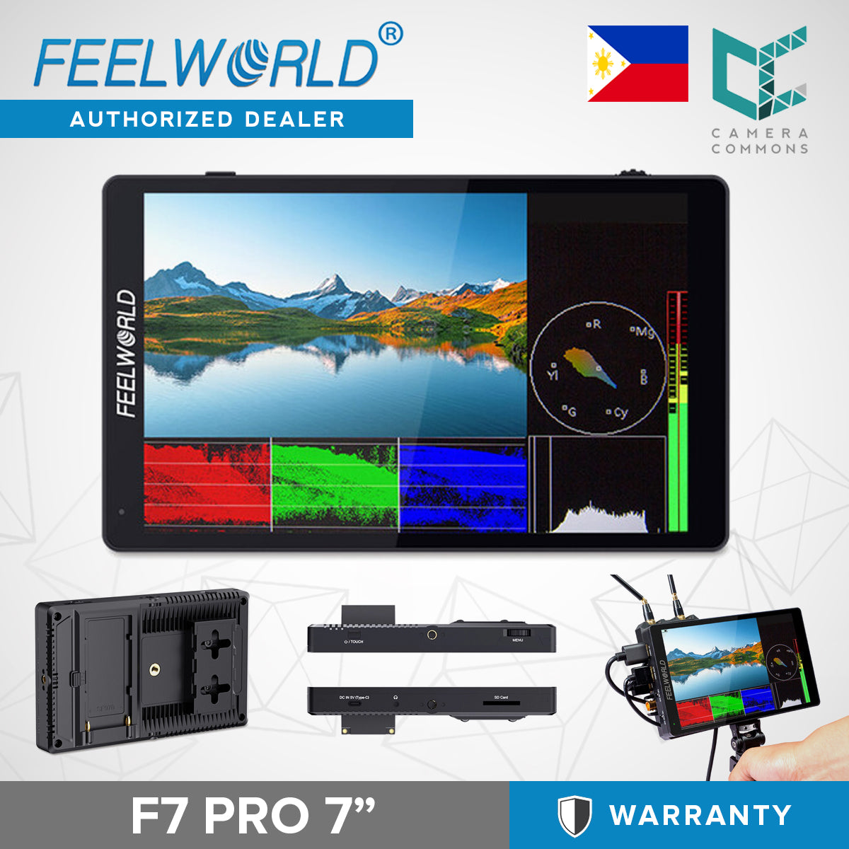 FEELWORLD F7 Pro 7" 4K HDMI IPS Touchscreen Monitor 7 inches HDR Monitoring for Cameras Studio