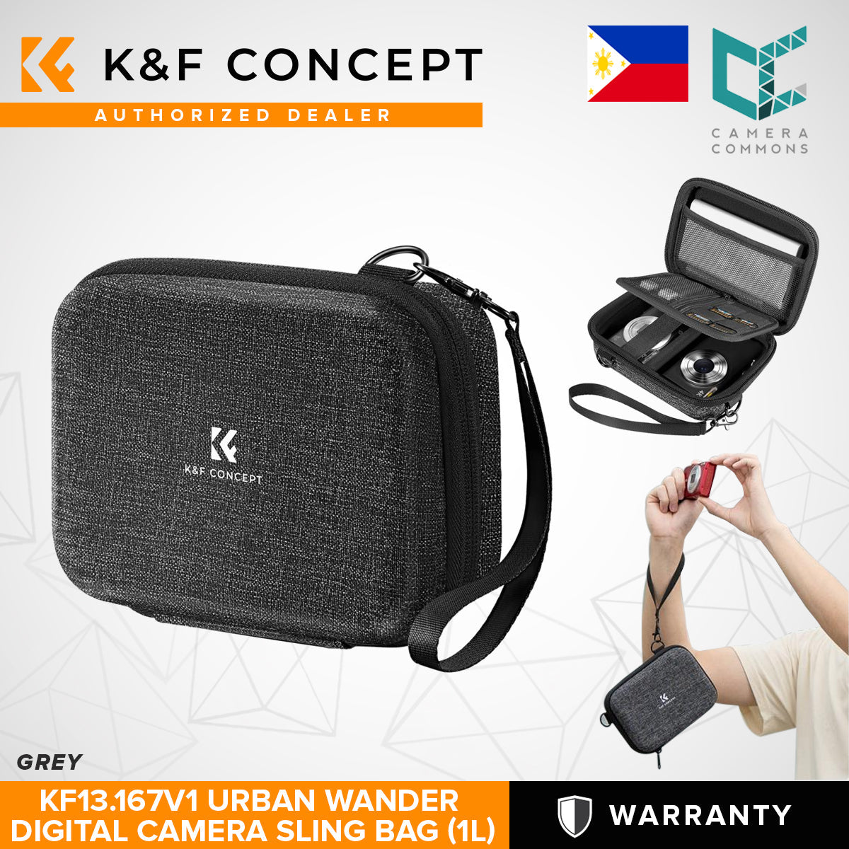 K&F Concept Urban Wander 1L Small Sling Bag for Digital Camera Accessories Waterproof Lightweight