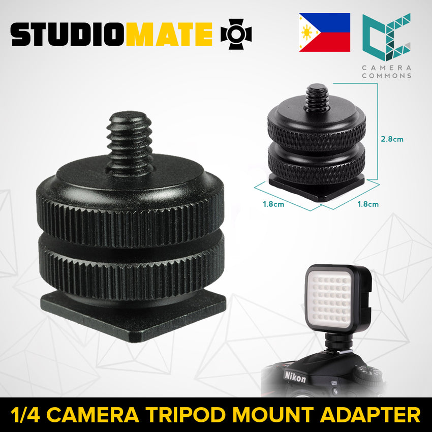 STUDIOMATE SM36 1/4 Camera Tripod Mount Hot Cold Shoe Adapter for GoPro Mirrorless Camera Action Cam