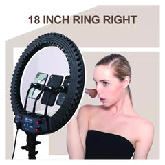 STUDIOMATE HQ-18N LED Ring Light 18 inches with 3pcs Phone Clamps Round Light for Selfie Photo Video Content