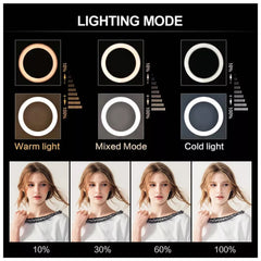 STUDIOMATE HQ-18N LED Ring Light 18 inches with 3pcs Phone Clamps Round Light for Selfie Photo Video Content