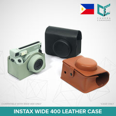 Leather Case Bag Cover Plain Colors for Fujifilm Instax Wide 400 Instant Film Camera PU-Leather