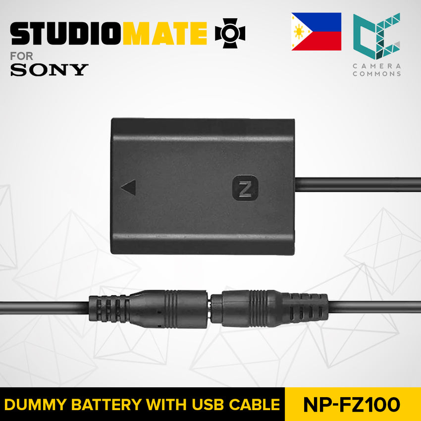 STUDIOMATE Dummy Battery NP-FZ100 with USB Cable for Sony Cameras FZ100