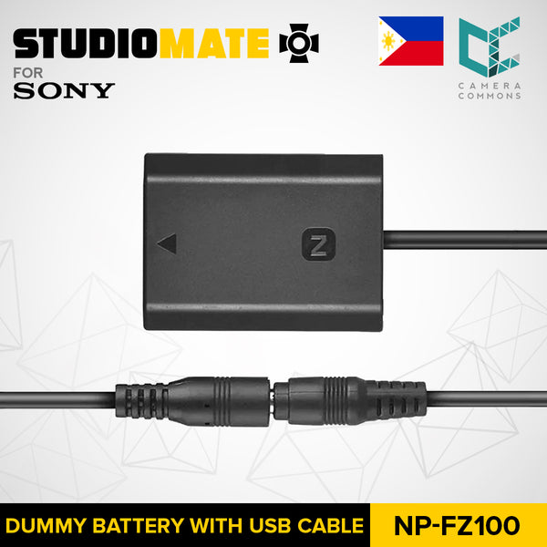 STUDIOMATE Dummy Battery NP-FZ100 with USB Cable for Sony Cameras FZ100