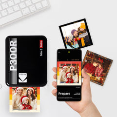 Kodak Mini 3 Retro Square 3"x3" Bluetooth Photo Printer Set 4PASS Borderless Print P300R