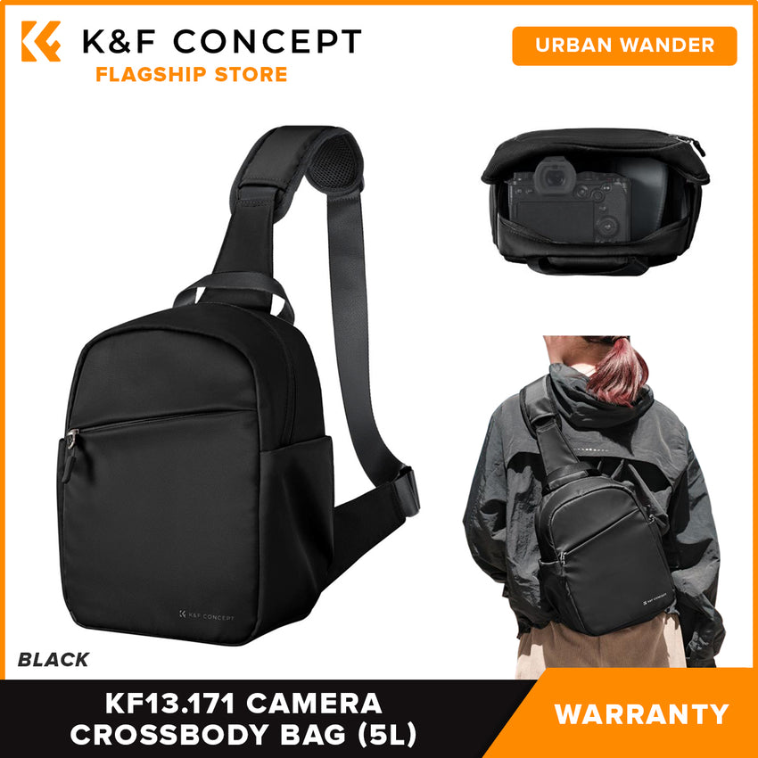 K&F Concept KF13.171 Urban Wander 5L Sling Crossbody Bag for Mirrorless Camera Accessories Travel