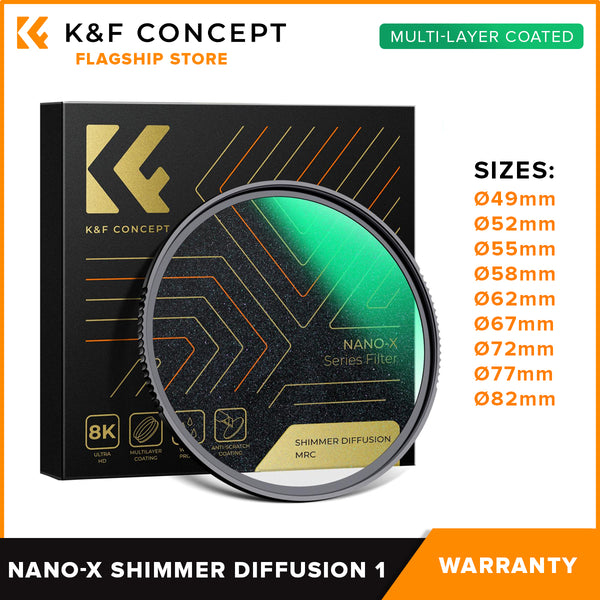 K&F Concept Shimmer Diffusion 1 Filter Optical Glass Glimmer Effect for Camera Lens Nano-X Series