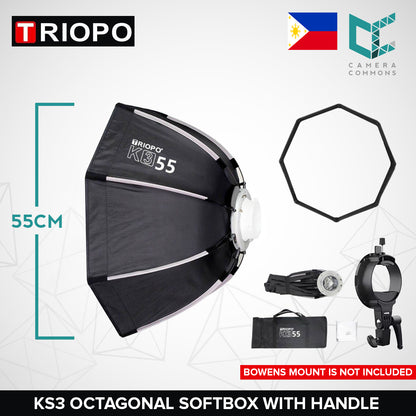 Triopo K3 with Handle Series Quick Setup Octagon Softbox 55cm / 65cm / 90cm / 120cm Octagonal KS3