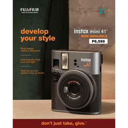 FUJIFILM Instax MINI 41 Instant Film Camera 60mm Lens Automatic Exposure and Flash Close-Up Mode
