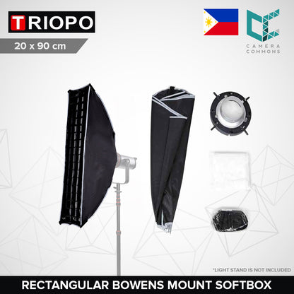 Triopo Rectangular Strip Softbox Quick Collapsible Bowens Mount Square 20x90cm / 30x120cm / 60x90cm