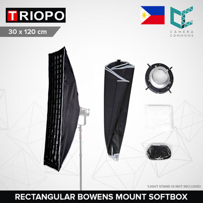 Triopo Rectangular Strip Softbox Quick Collapsible Bowens Mount Square 20x90cm / 30x120cm / 60x90cm