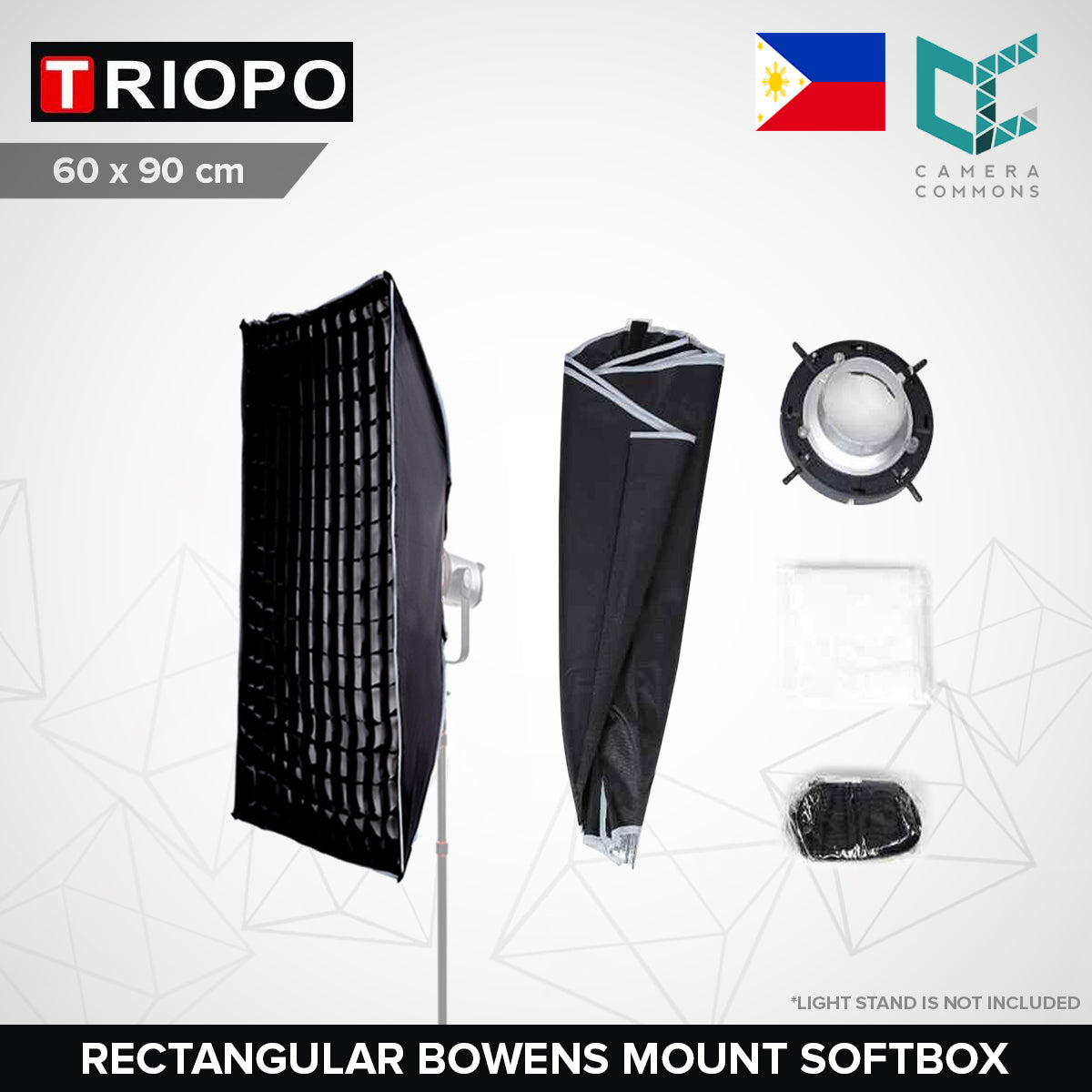 Triopo Rectangular Strip Softbox Quick Collapsible Bowens Mount Square 20x90cm / 30x120cm / 60x90cm