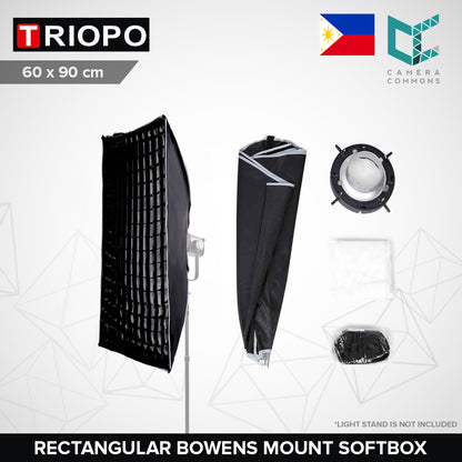 Triopo Rectangular Strip Softbox Quick Collapsible Bowens Mount Square 20x90cm / 30x120cm / 60x90cm