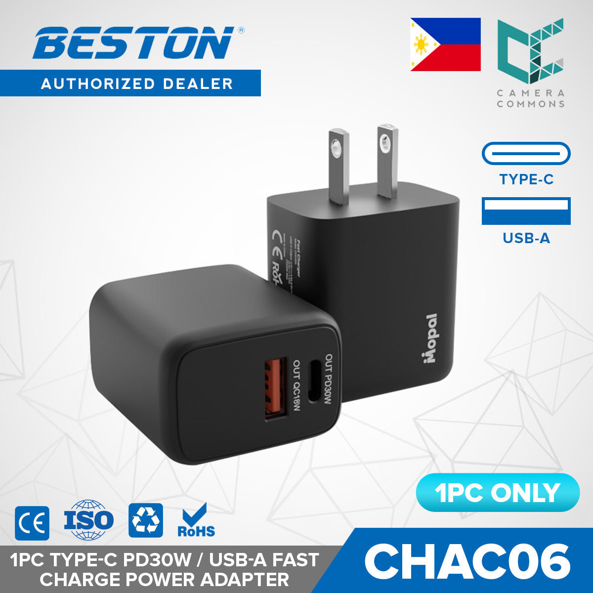 Beston 20W / 30W PD Type C to USB A Adapter Charger Fast Charging Plug for CellphonesÃÂ LaptopÃÂ Tablet